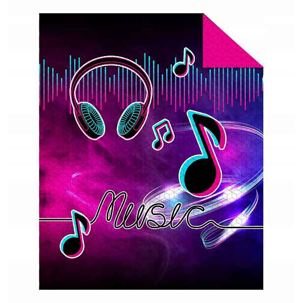 Detexpol Přehoz na postel Music Noty Polyester, 170/210 cm (DL-551842)
