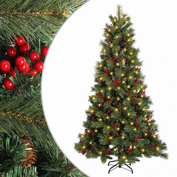 vidaXL Umělý Skládací Vánoční Strom 150 cm 150 LED Teplá bílá PE a PVC