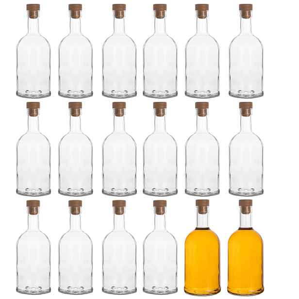 50 Ks skleněných lahví na alkohol, domácí nápoje Tadeusz 500 ml se zátkami