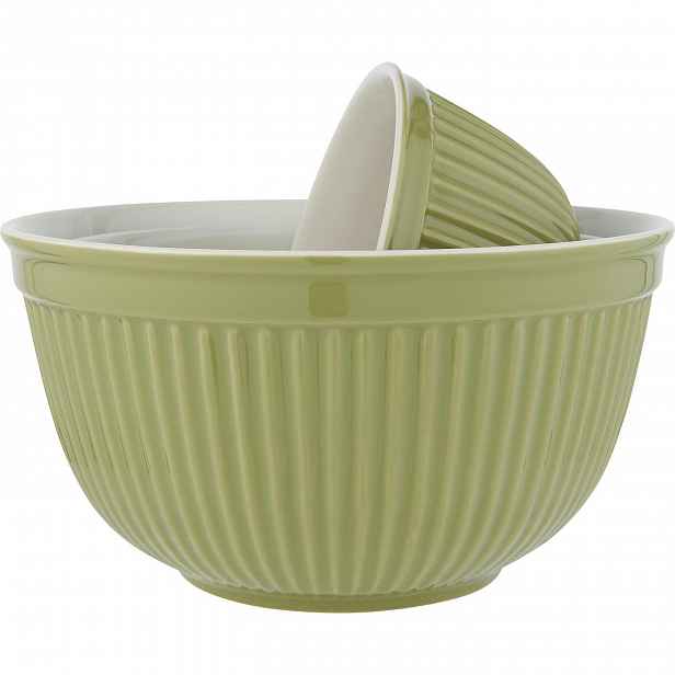 IB Laursen Zelené keramické mísy MYNTE HERBAL GREEN, set 3 ks