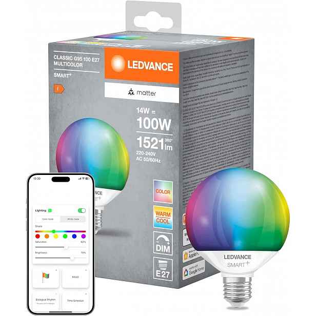 Ledvance Smart+ Matter Led E27 14W Barevná Hlasová Aplikace