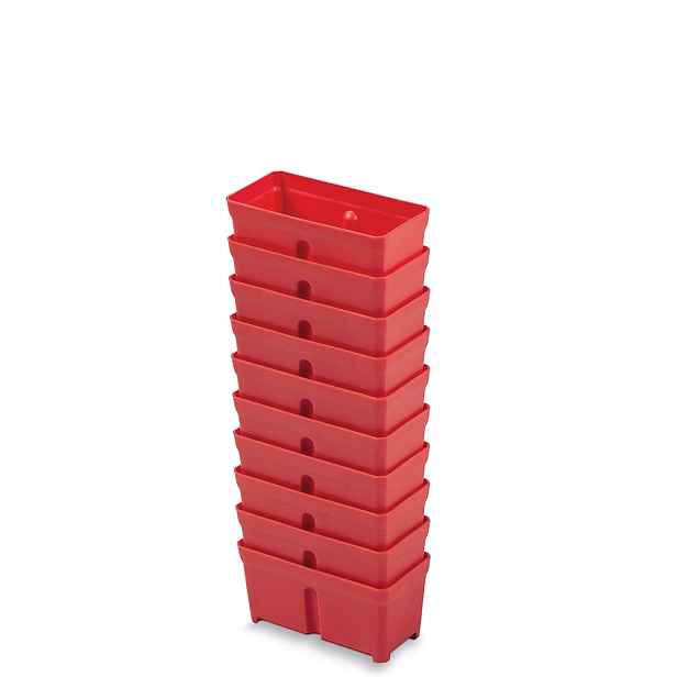 Prosperplast Sada 10 plastových boxů na nářadí TIGER BOX 10,5x5x5 cm červená
