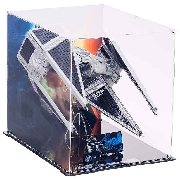 Vitrína s pozadím Blacked Brick pro Lego 75382 Star Wars Tie Interceptor