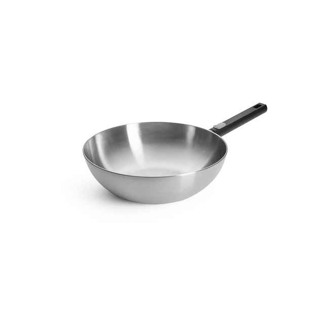 Woll Nerezová wok pánev Logic Steel s odnímatelnou rukojetí, Ø 30 cm 11030LCS
