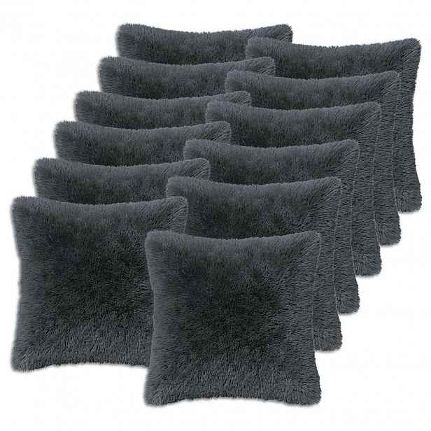 vidaXL Povlak na polštář 12 pcs HEERLEN Antracitová 50 x 50 cm