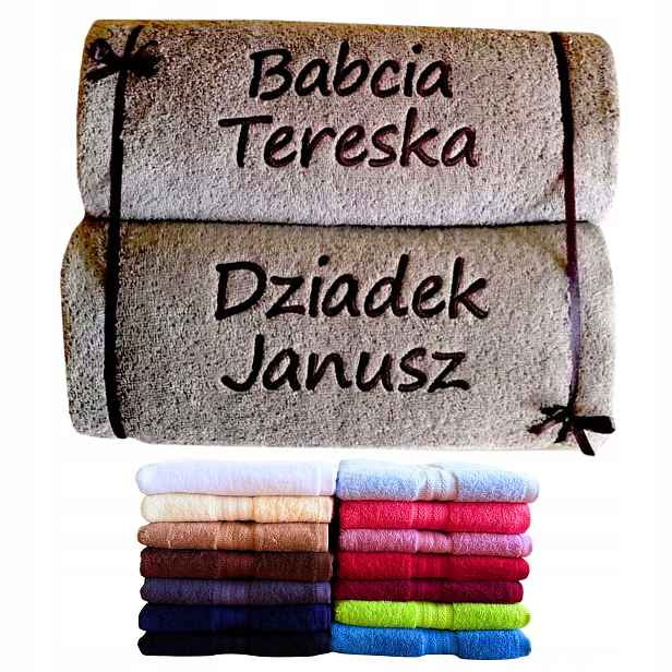 Dárek pro babičku a dědečka Ručníky Den prarodičů od vnučky vnuka s jménem