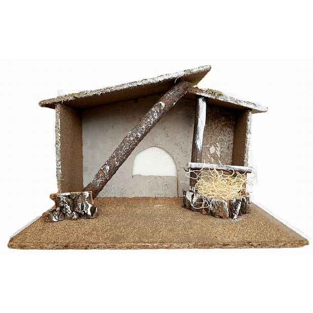 Krásný Betlém Vánoční 40x20x28cm pro figurky o výšce 11-15cm