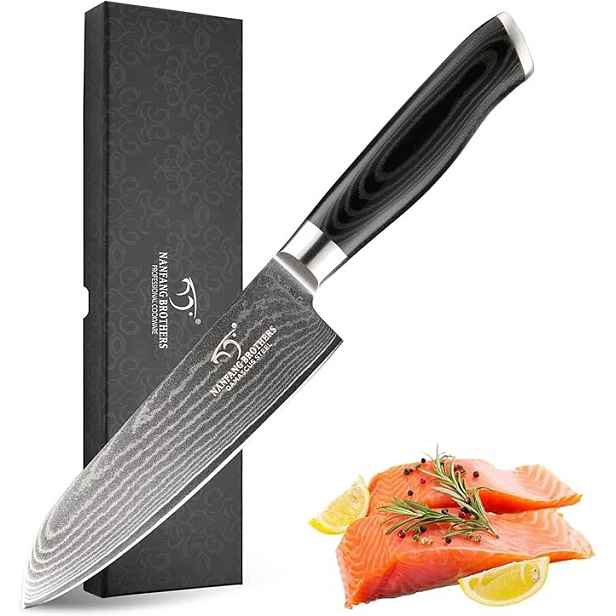 Nůž Šéfkuchaře Z Damaškové Oceli, Čepel 17 CM Nanfang Brothers