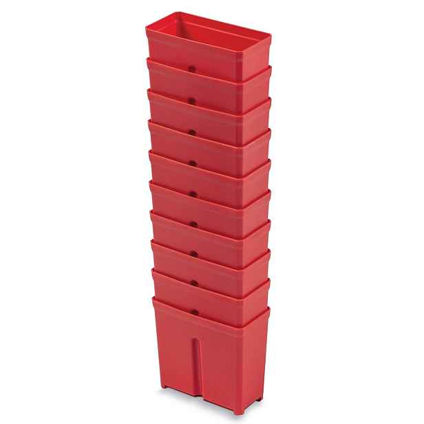 Prosperplast Sada 10 plastových boxů na nářadí TIGER BOX 10,5x5x9,7 cm červená