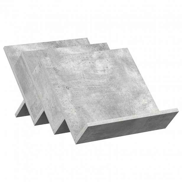 vidaXL Regál na časopisy s policí Betonově šedá 53 x 40 x 28,5 cm