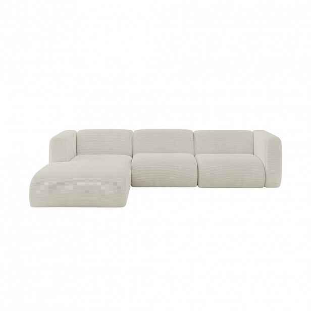 ALTDECOR ROHOVÁ SEDAČKA S LEVOU OTOMANOU MIRA-L2 318x179x89 Krémová Manšestr