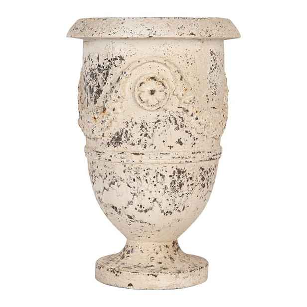 Béžový antik květináč s patinou -  Ø 24*36  cm Clayre & Eef
