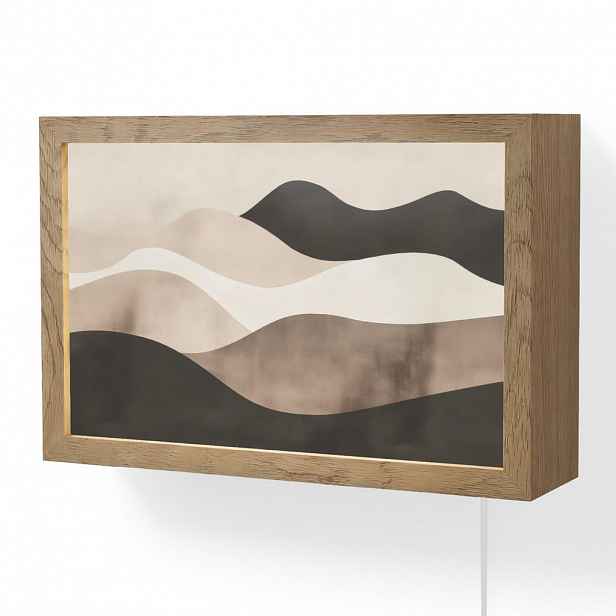 OnlyWow NÁSTĚNNÁ LAMPA Abstraktní - Krajina - Vlny - Krémová barva 30x20 cm