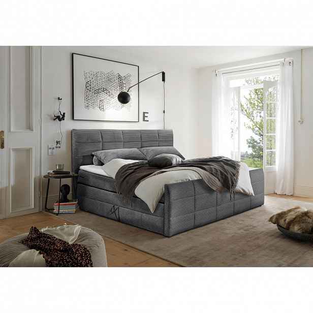 MID.YOU POSTEL BOXSPRING, 180/200 cm, tmavě šedá