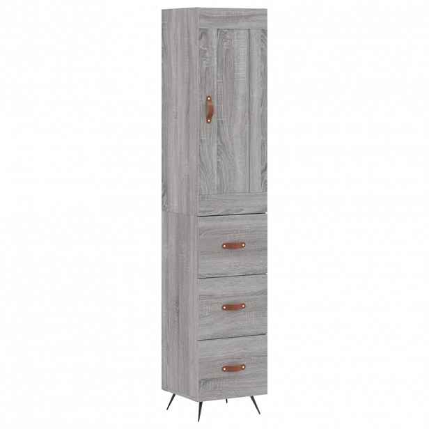 vidaXL Skříň highboard šedá sonoma 34,5 x 34 x 180 cm kompozitní dřevo