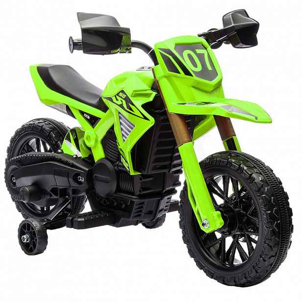 AIYAPLAY DĚTSKÝ elektrický motocykl 12 V Dětský motocykl 3 km/h 3–8 let Děti Zelený