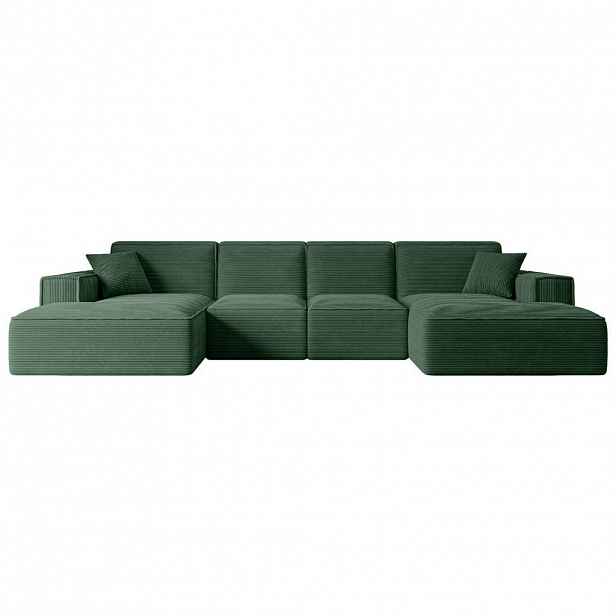 ALTDECOR SEDACÍ SOUPRAVA SIERRA-U – 349 x 169 x 80 cm, zelený manšestr