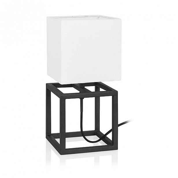 Černo-bílá stolní lampa Markslöjd Cube, 15 x 15 cm