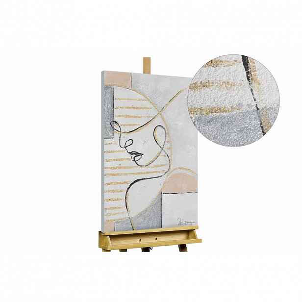 KUNSTLOFT RUČNĚ MALOVANÝ AKRYLOVÝ OBRAZ ČERNÝ/BÉŽOVÝ, 50/75 CM