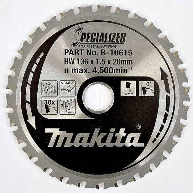 Makita B-33526 pilový kotouč 136mm*20mm 30Z na kov (old=B-10615)