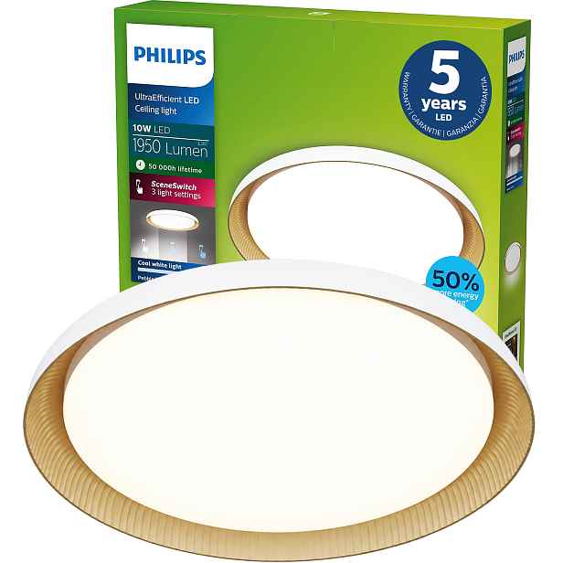 Stropní Svítidlo Stmívatelná Ryflovaná Stropní Svítidlo Led SceneSwitch Pebblo Philips