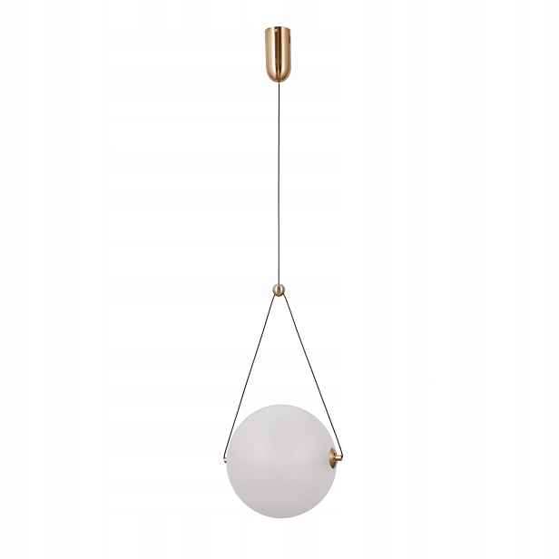 Závěsná lampa Italux Rastia Led 12W zlatá skleněná koule 3000K 1300lm