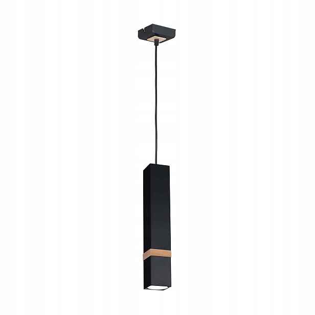 Závěsná lampa Milagro Vidar 35W GU10 černý kov/dřevo, nastavitelná