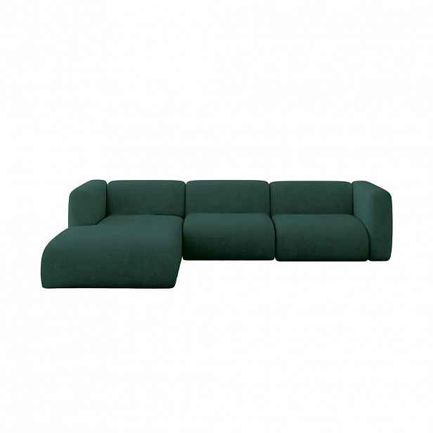 ALTDECOR ROHOVÁ SEDAČKA S LEVOU OTOMANOU MIRA-L2 318x179x89 Zelená Velur