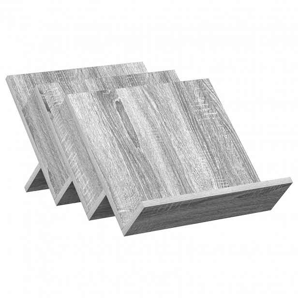 vidaXL Regál na časopisy s policí Šedá Sonoma 53 x 40 x 28,5 cm