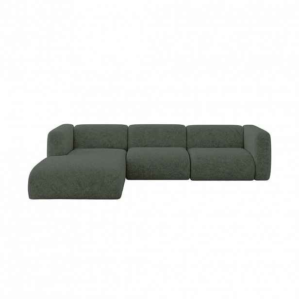 ALTDECOR ROHOVÁ SEDAČKA S LEVOU OTOMANOU MIRA-L2 318x179x89 Zelená Velur