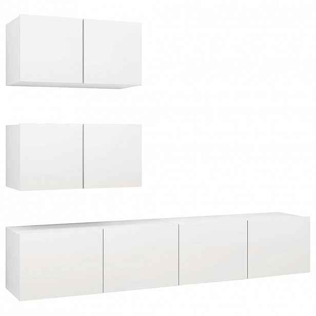 vidaXL 4dílný set TV skříněk bílý kompozitní dřevo