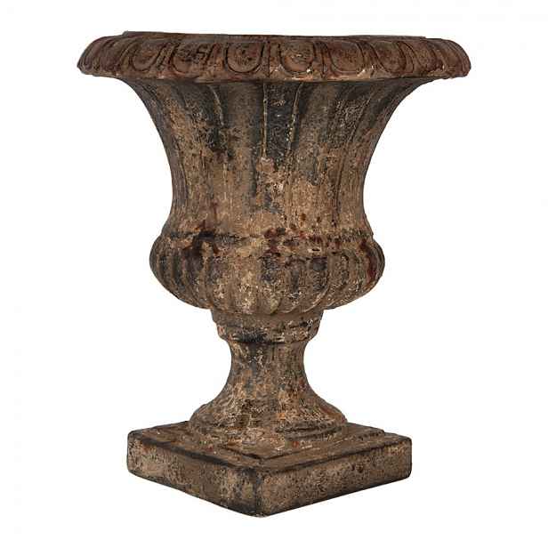 Hnědý antik květináč s patinou – historie ve vaší zahradě - Ø 35*40 cm Clayre & Eef