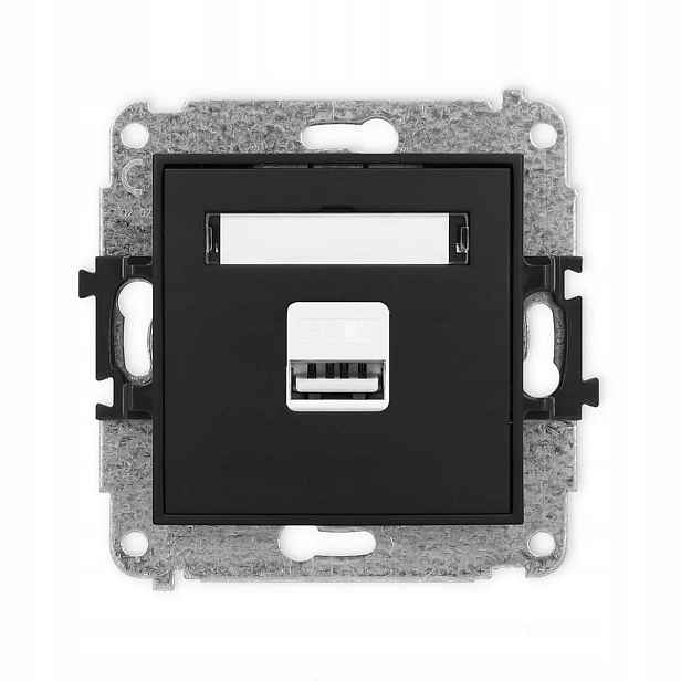 Nabíječka Usb A Karlik Mini jednoduchá 5V 2A nástěnná Černá Mat 12MCUSB-3