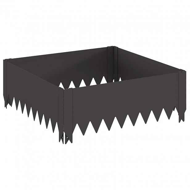 vidaXL Okraj trávníku 60 x 60 x 20 cm Ocel Černá