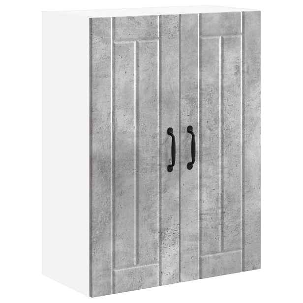 vidaXL Nástěnná skleněná skříň LUCCA Betonově šedá 60 x 31 x 80 cm