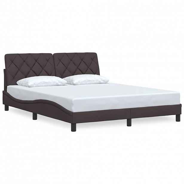 vidaXL Rám postele bez matrace tmavě hnědý 160 x 200 cm textil