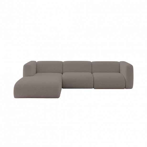 ALTDECOR ROHOVÁ SEDAČKA S LEVOU OTOMANOU MIRA-L2 318x179x89 Hnědá Bouclé