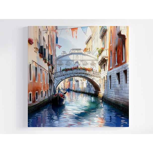 Obraz Na Plátně Plátno Město Itálie Benátky Most Gondola Kanál 50x50