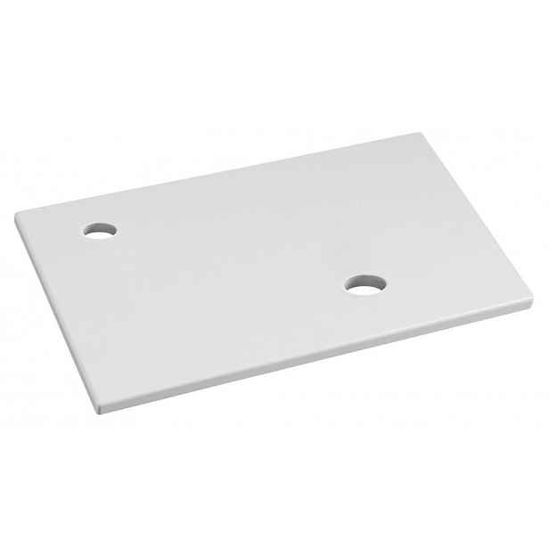 SAPHO - MINOR deska pod umývátko 40x22,5cm, baterie vlevo, litý mramor, bílá MR400