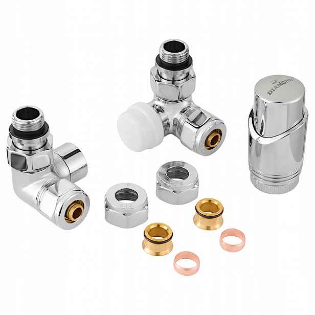 Termostatická Sada Pro Radiátor 1/2" Axiální Levý Chrom DN15 Premium