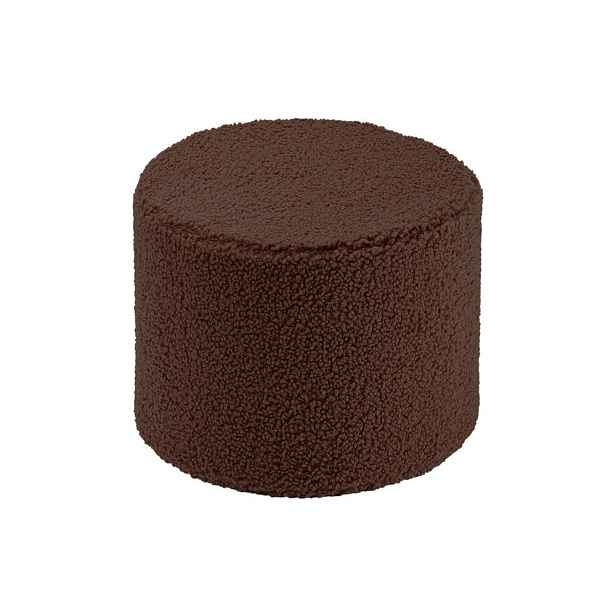 Tmavě hnědý dětský puf z textilie bouclé Warm Hazel – Wigiwama