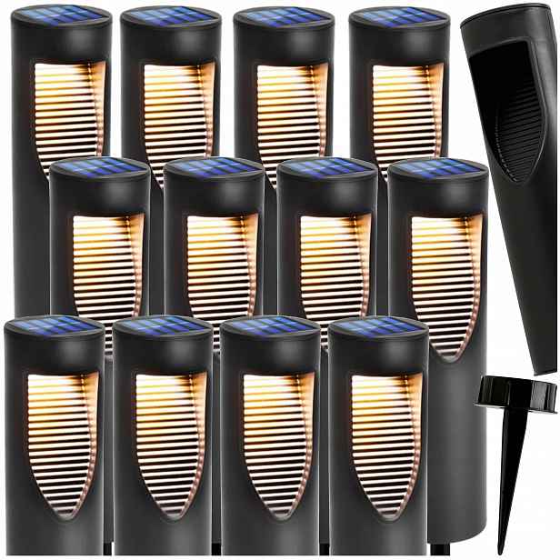 Zahradní lampa Solární sloupek Zapichovací Solární lampy IP54 Osvětlení 12x
