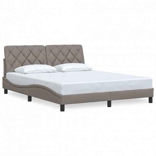 vidaXL Rám postele bez matrace taupe 160 x 200 cm textil