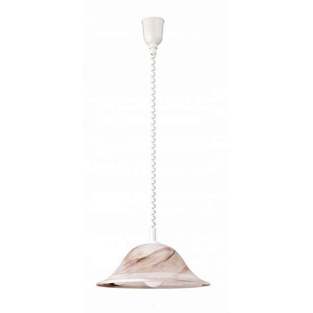 Závěsná lampa Alabastro bílá s teplým leskem do obývacího pokoje Rabalux