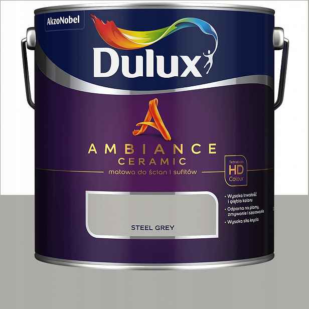 Dulux barva na stěny keramická Ambiance Ceramic Steel Grey 2,5L