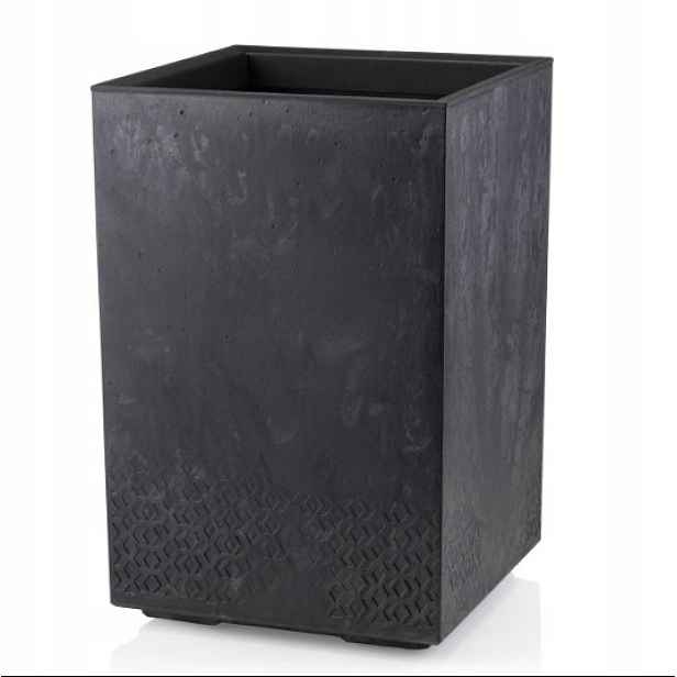 HowHomely Květináč Betonic 60x40 cm černý beton