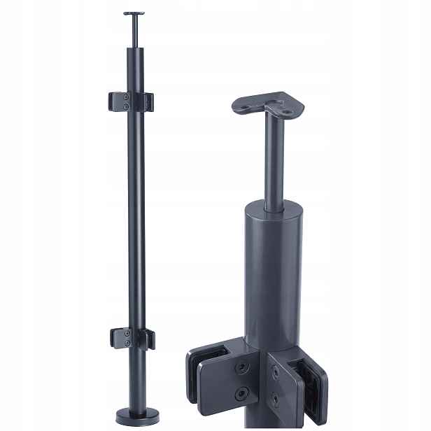 Rohový sloupek skleněného zábradlí 110 cm kulatý o průměru 42 mm Antracit Loft