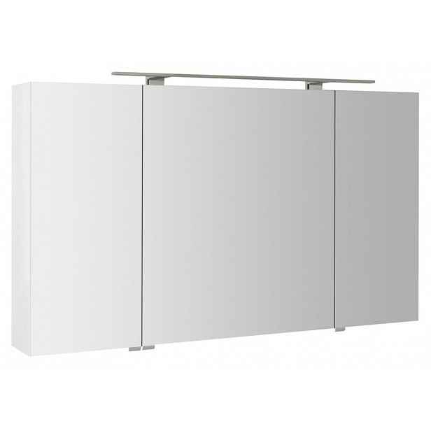 SAPHO - MIRRÓ galerka s LED osvětlením, 3x dvířka, 120x70x16cm, bílá MC121-0030