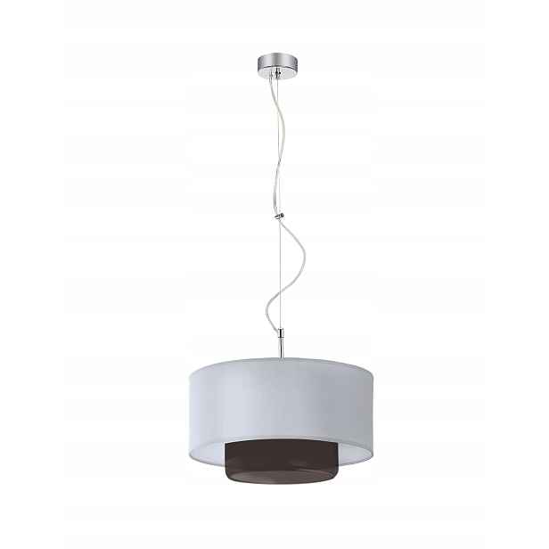 Závěsná lampa Aveo Jupiter stříbrná E27 15W, skleněné kouřové stínítko