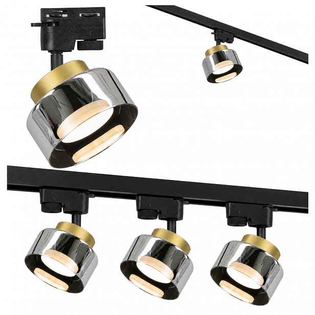Kolejnicové osvětlení Sada 1 m 3 x lampa GX53 Černá Zakouřená